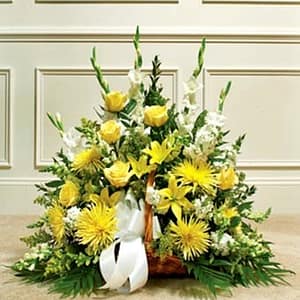 Yellow & White Mixed Fireside Basket