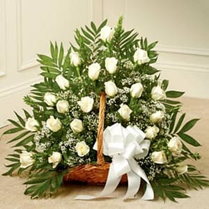 White Rose Fireside Basket