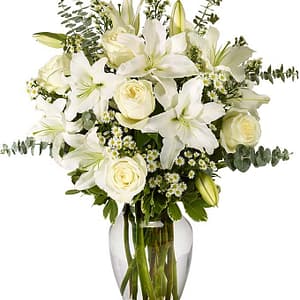With All Our Sympathy Lily Arrangement