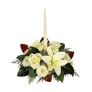 White Magnolia Christmas Centerpiece