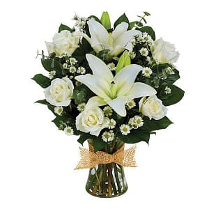 Tribute Mixed Vase Arrangement - White