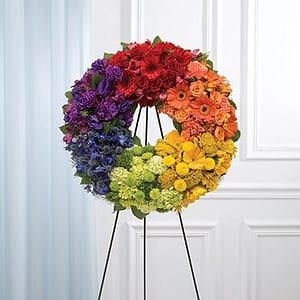 Circle of Life Rainbow Wreath