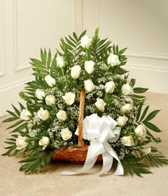 White Rose Fireside Basket White Rose Fireside Basket