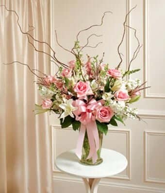 Pink & White Large Sympathy Vase Arrangement Pink & White Large Sympathy Vase Arrangement