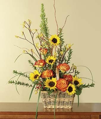 Yellow & Orange Sympathy Basket Yellow & Orange Sympathy Basket
