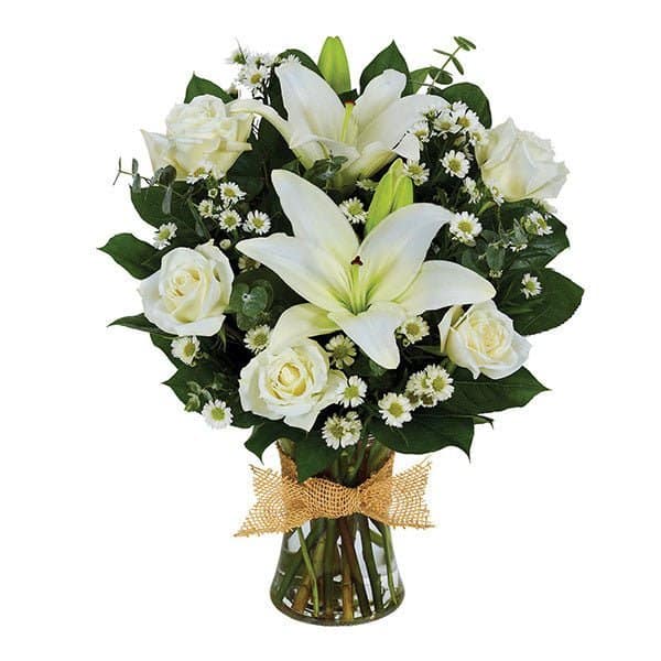Tribute Mixed Vase Arrangement - White Tribute Mixed Vase Arrangement - White