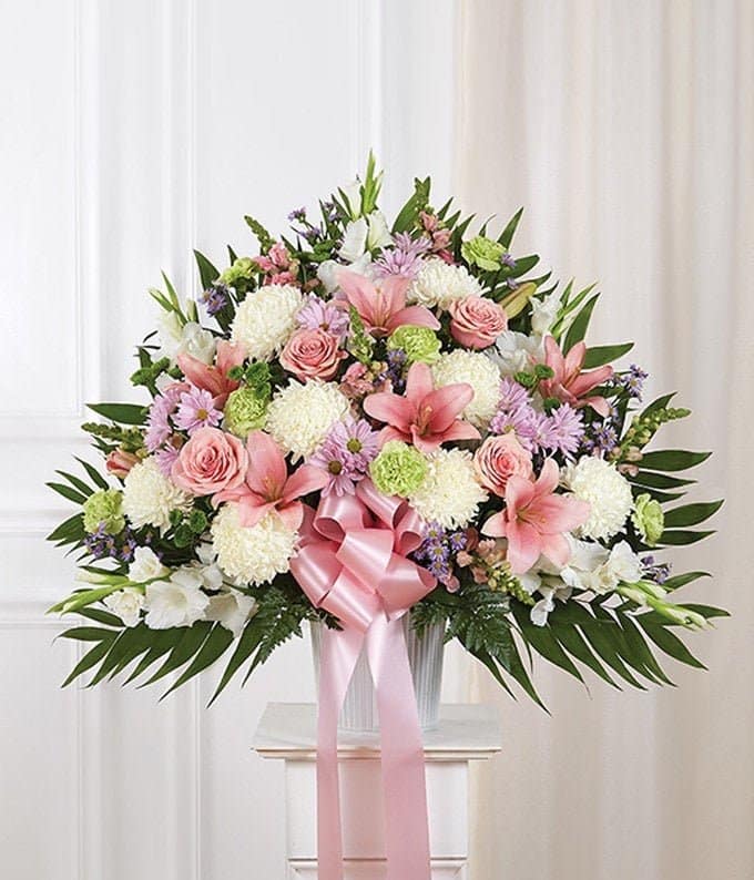 Multicolor Pastel Sympathy Standing Basket Multicolor Pastel Sympathy Standing Basket