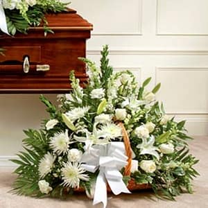 White Mixed Fireside Basket