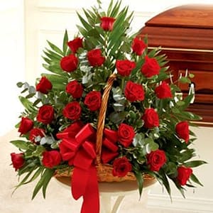 Red Rose Fireside Basket