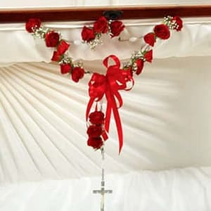 Rosary With Red Spray Roses