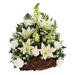 Fireside Sympathy Basket - All White