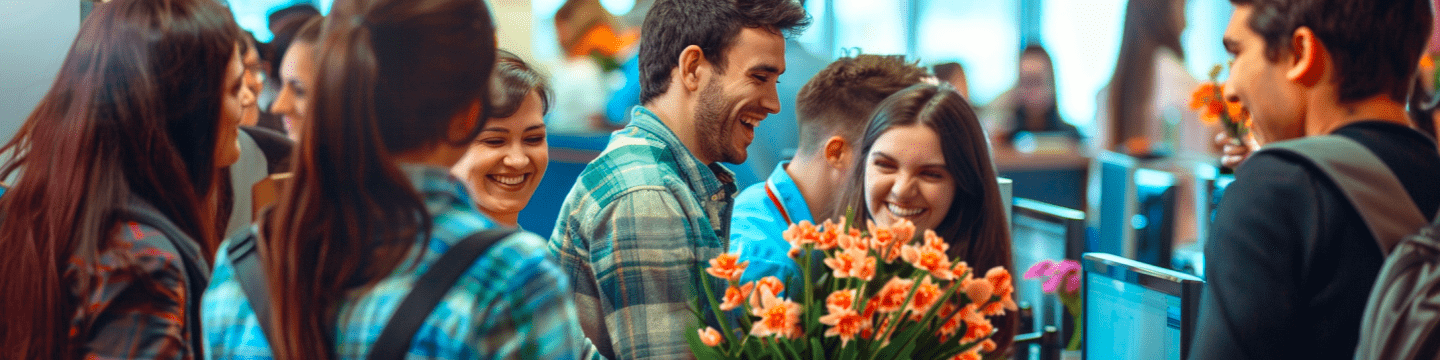 flowers over social network