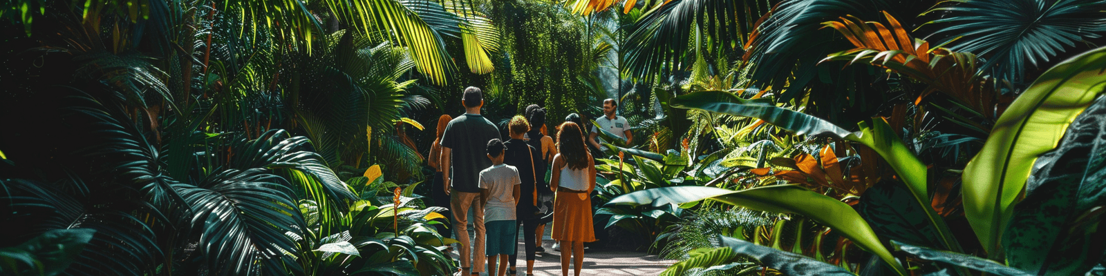 local botany garden with families