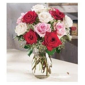 One Dozen Assorted Sweetheart Roses