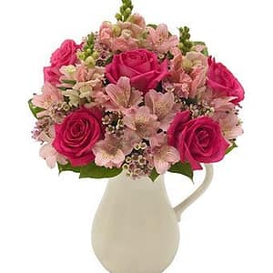 Pink Petals Bouquet in a Pitcher