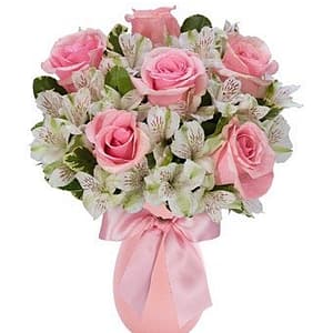 Pink Flora on Pink Vase