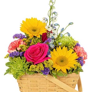 Vivid Sunflower Basket