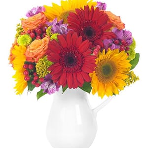 Floral Celebration Bouquet in a Pitcher