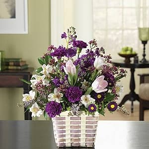 Purple Floral Basket