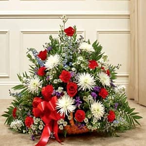 Red, White & Blue Mixed Fireside Basket