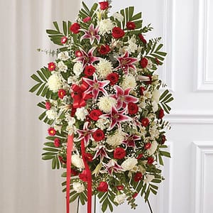Red Mixed Sympathy Standing Spray