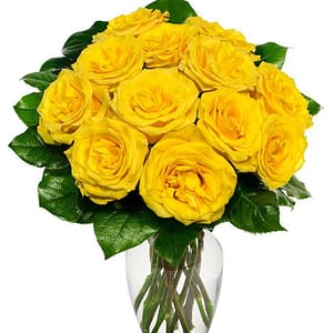 bouquet of solid yellow roses
