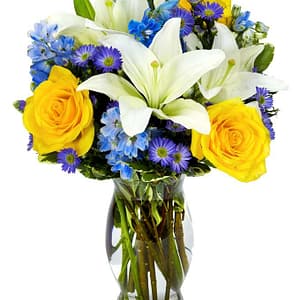 Yellow Rose in White Lily