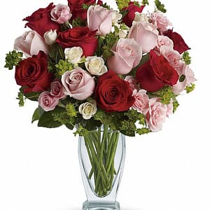 Cupid's Arrangement with Red Roses