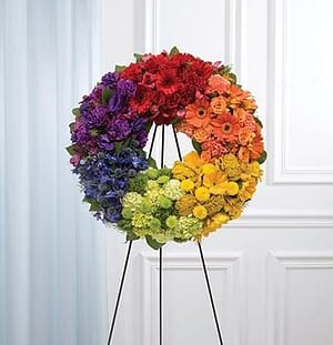 Circle of Life Rainbow Wreath