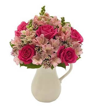 Pink Petals Bouquet in a Pitcher