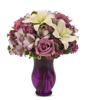 Lavender Rose and Lily Blooms
