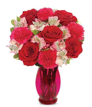 Red Rose with Alstros