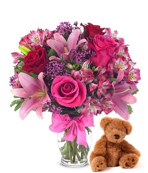 Rose & Lily Celebration with Bear