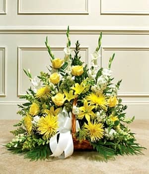 Yellow & White Mixed Fireside Basket