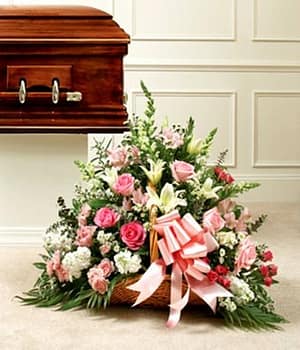 Pink & White Mixed Fireside Basket