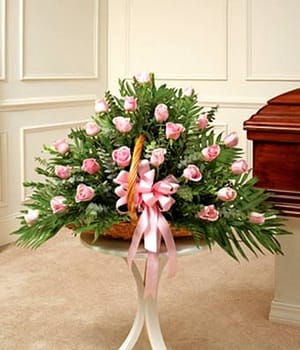 Pink Rose Fireside Basket