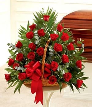 Red Rose Fireside Basket