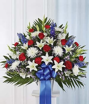 Red, White & Blue Sympathy Standing Basket