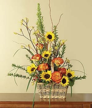 Yellow & Orange Sympathy Basket