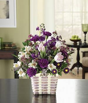 Purple Floral Basket